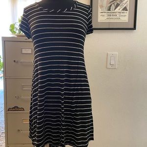 TMG black and white striped dress